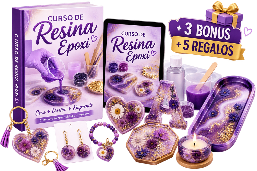 CURSO DE RESINA EPOXI + 3 BONUS + 5 REGALOS