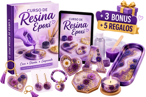 CURSO DE RESINA EPOXI + 3 BONUS + 5 REGALOS